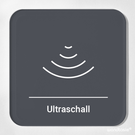 Praxisschild Ultraschall mit modernem Symbol, Serie Outline
