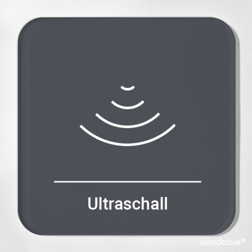 Praxisschild Ultraschall mit modernem Symbol, Serie Outline