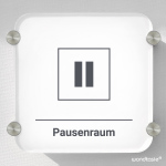 Modernes Türschild Pausenraum mit Pausenzeichen, Serie Outline